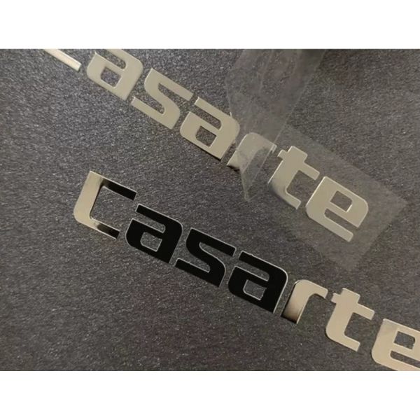 Custom Ultra Thin 0.02~0.05mm Electroformed Nickel Transfer Logo Stickers with High Gloss Metallic Electroplating and Residue-Free Transfer Adhesive