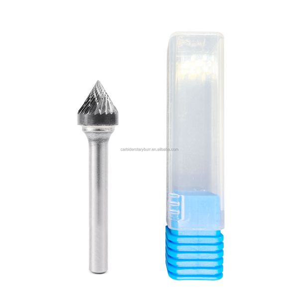 Free Sample Rotari Power Tool Parts 6mm Tree Shape Double Cut End Grinding Die Grinder Bits Tungsten Rotary File Carbide Burr
