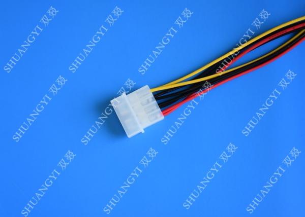 Computer Molex 4 Pin To 2 x15 Pin SATA Data Cable Right Angle Pitch 5.08mm