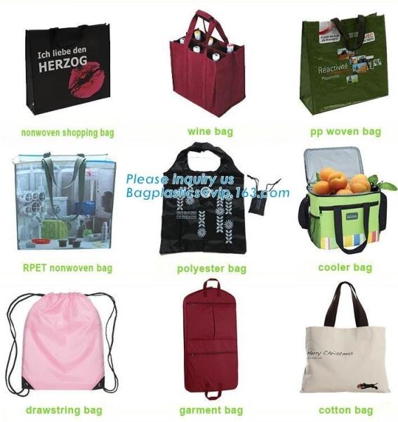 Os sacos não tecidos de alta qualidade relativos à promoção por atacado, fabricante de China personalizaram vagabundos não tecidos recicláveis do cliente do vestuário