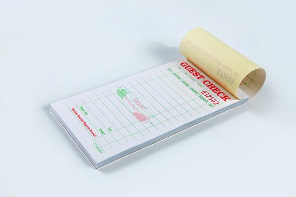 CT-803SP English Restaurant Paper Guest Check Black Ink 2 Column Check for Cafe and Diner