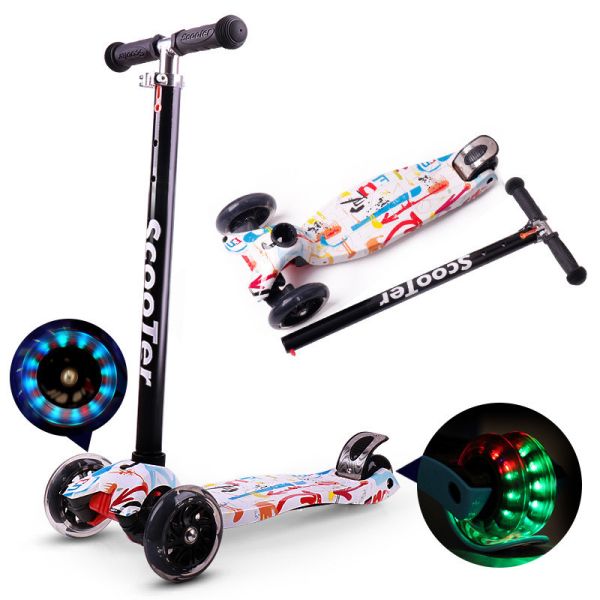 Plastic 3 Wheel Kids Kick Scooter for Outdoor Sports Riding and Fun Design