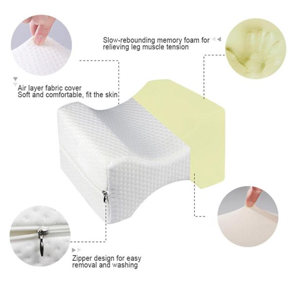 100% Cotton Memory Foam Knee Pillow for Pregnant Women OBLONG Knitted Design
