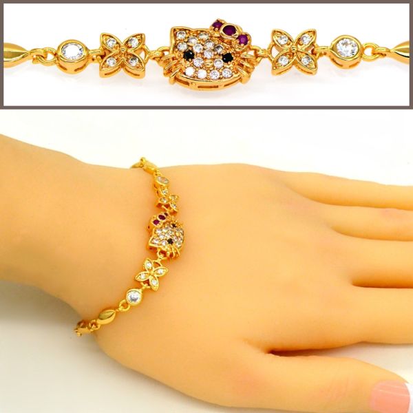 Classic 18K Gold Plated Cubic zirconia Bracelet & bangles factory wholesale high quality