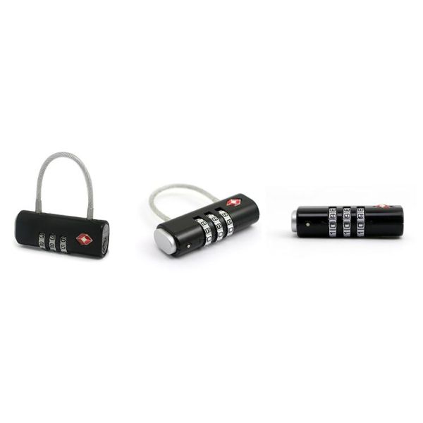 Black TSA 13223 Luggage 3 Number Lock Zinc Alloy Combination Travel Bag Lock 63.2g