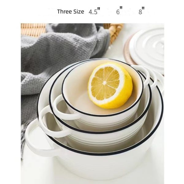Household Porcelain Ceramic Oven Bowl Nordic Style For Soup Salad Dessert