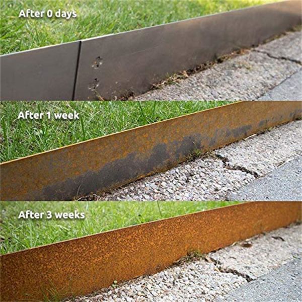 non rusting  Corten Steel  Lawn Edging 2.4m Rusted Steel Garden Edging
