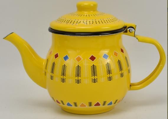 Eco Friendly Enamel Tableware Teapot Sets Saudi Type Colorful Traditional Patterns