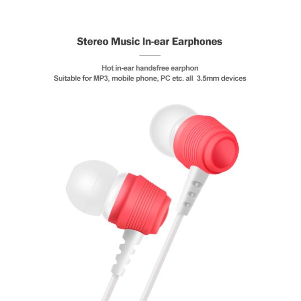 3.5mm Plug 10mW Heavy Bass Wired Earphones With Volume Control