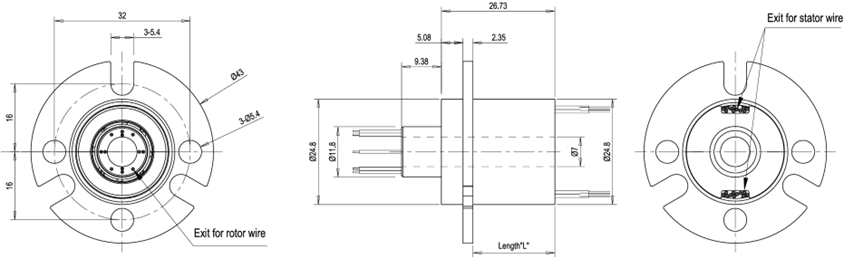 Customized Miniature Through Bore Slip Ring For Military Devices / Radar Antennas