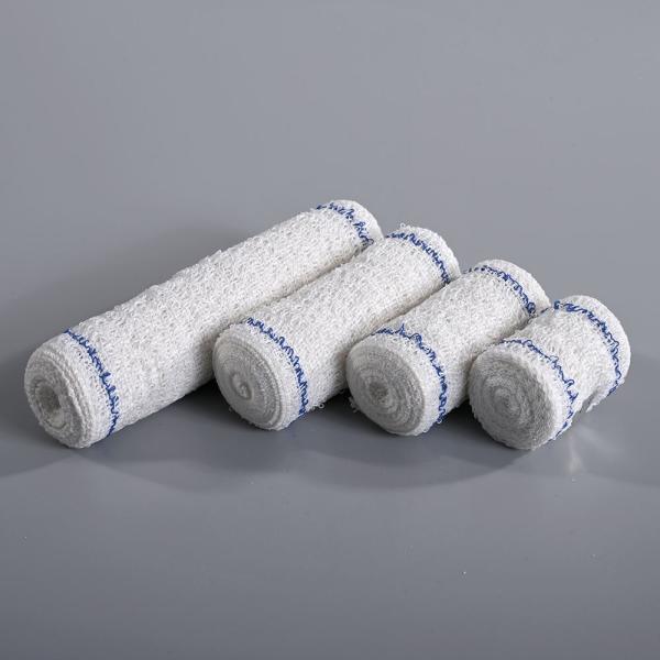 Blue Red White Color Line Medical Cotton Crepe Bandage Elastic Crepe Bandage Spandex Crepe Bandage