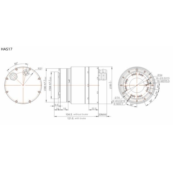 HAS Rotary Robot Joint Actuator Harmonic Drive Servo 220V 48V