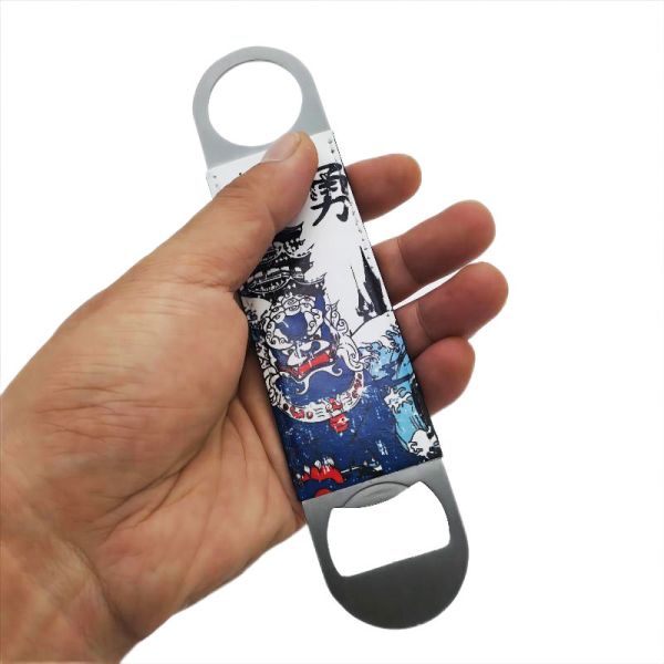 Eco-Friendly Double-Sided Stainless Steel PU Leather Bottle Opener Sublimation Blanks