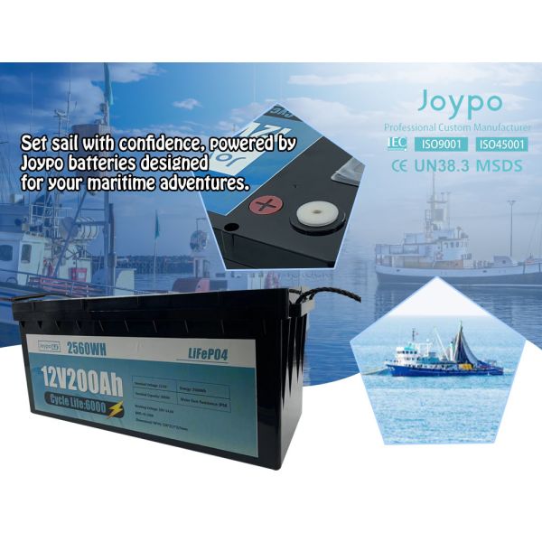 12В морская литийная батарея легкая высокая емкость для рыболовных судов