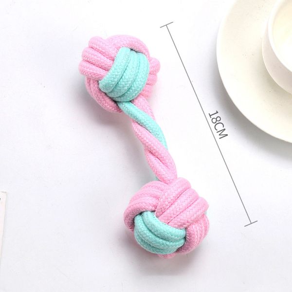 Dog Toys Fashionable Interactive Pink TPR Rope Interactive Chew Cleaning Tooth