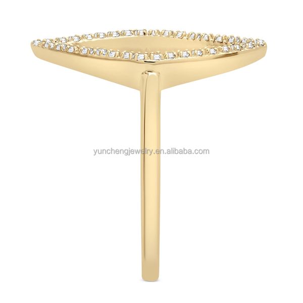 Обручение Белое CZ Ромбовое заявление Кольцо Золото 925 Стерлинговое Серебро Ювелирные изделия для женщин