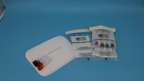 Sacos de amostra de plástico de risco biológico de 95 kPa branco Tubos de coleta de sangue a vácuo