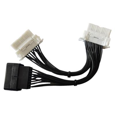 1 a 2 Pin fêmea de Obdii 16 da extensão de Y, cabo automotivo do divisor do Obd Y