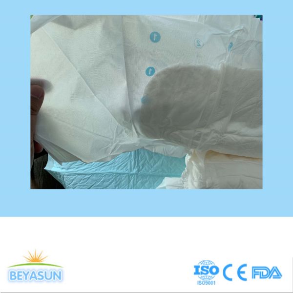 Disposable Adult Diaper Pants with USA Fluff Pulp Nonwoven Top Sheet and Wetness Indicator