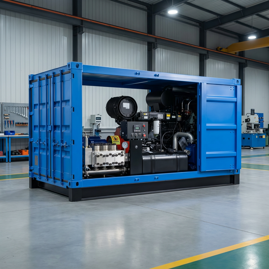 450L/min large water flow high pressure water jet machine with diesel drive