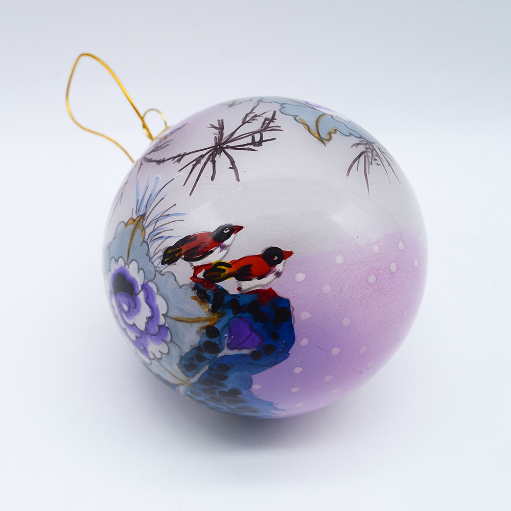 Chinese Hand-painted  Inside Painted Glass  Christmas Ball for Christmas Tree Decor