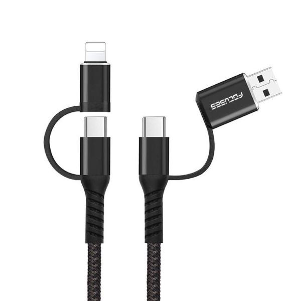 OD3.5mm Tangle Free USB Lightning Cable Type C Micro Cable PD 60W
