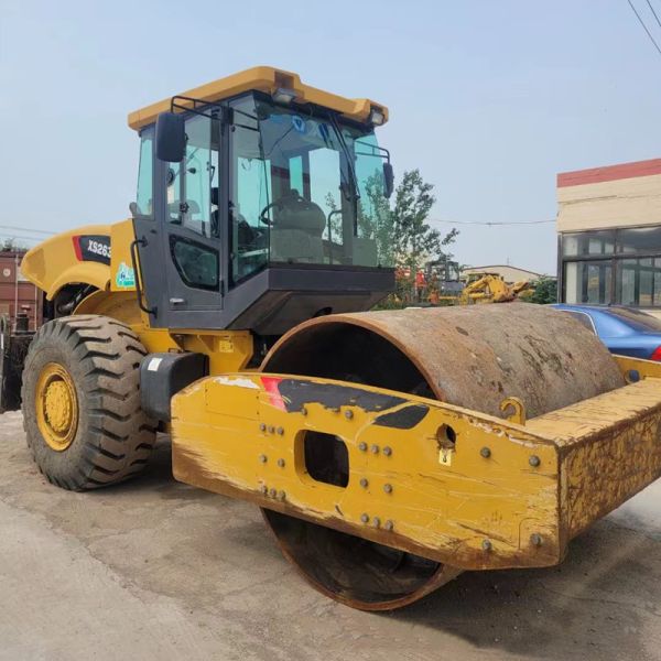 Вторая рука одноколесный ролик 26 тонн гидравлический барабан вибрирующий дорожный ролик компрессор