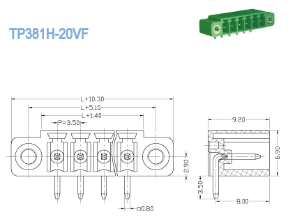 2P-20P, коллектор, мыжские гнезда, тангаж 3.50mm, 300V 8A, гнездо, Pluggable терминальные блоки, вставляемый терминальный блок