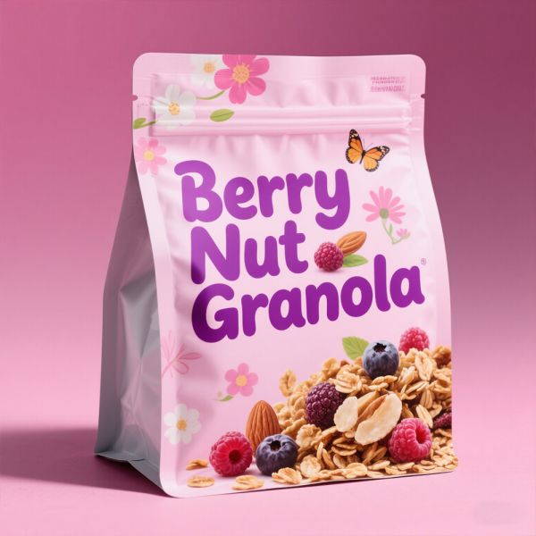 Food Industrial Stand Up Pouch Printed Matte Soft Touch Aluminum Foil Packaging Bags for Flavored Candy Nuts Tea Coffee