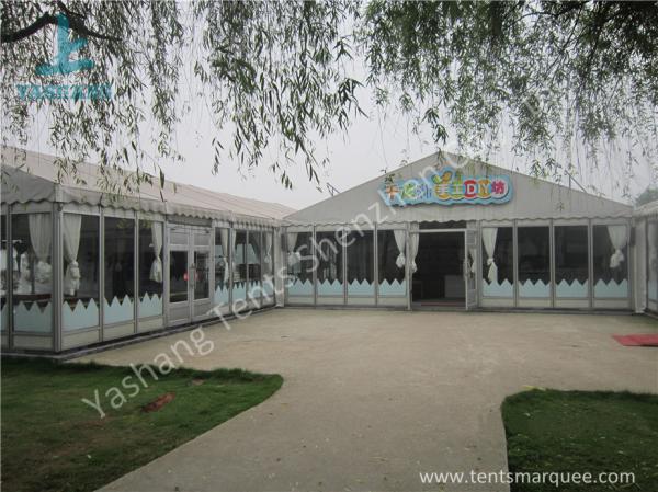Outdoor Transparent Glass Wall Pagoda Party Tent for DIY Shop , 12 x 18M