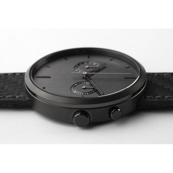 chronograph Matte Black Wrist Watch ROHS Approved 5atm Waterproof