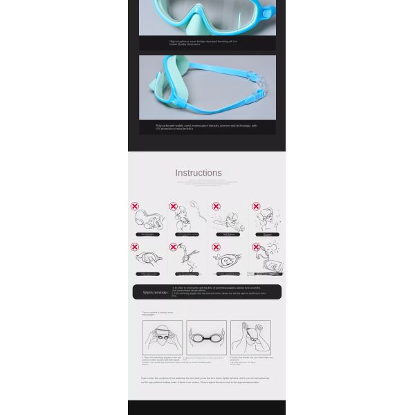 Comfortable Durable Children's Swimming Goggles With Glass Lens Electroplating