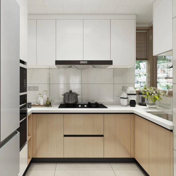 OEM Slab Alder Wood Modern Kitchen Cabinets Carcass Unit Euro Style