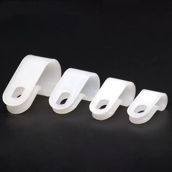 Plastic R Type Cable Clips Nylon Cable Clamp