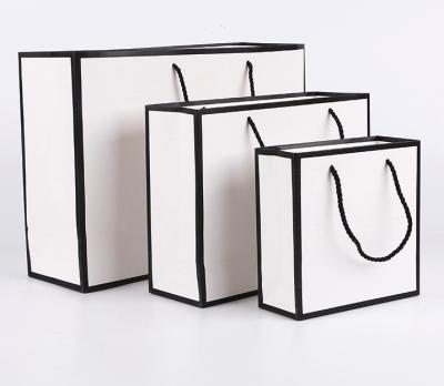 Luxury Black White Paper Bag Gift Custom Printed Shopping Bag
