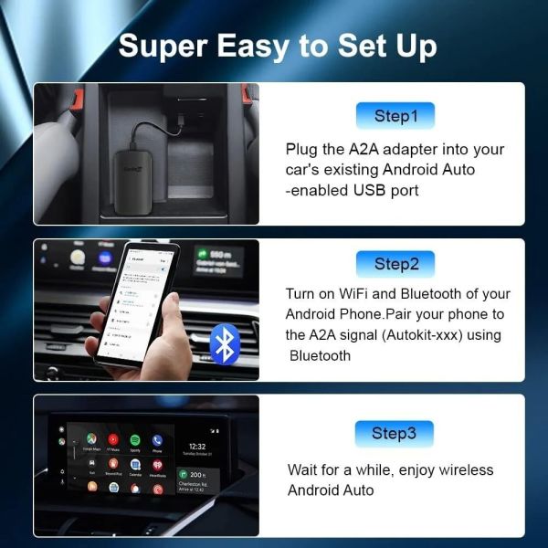 High Speed Wired Android Auto To Wireless Dongle A2A Android Auto Wireless Adapter