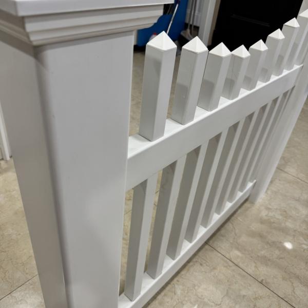 High Strength White Pvc Picket Fence Impact Resistant Tough Fit 8ft Wide