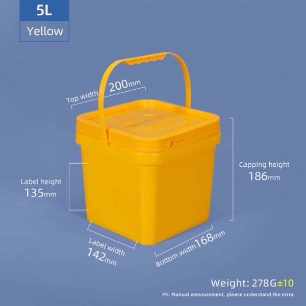 Акриловый пластиковый ледяной ведро 8 литров Белый / Желтый цвет