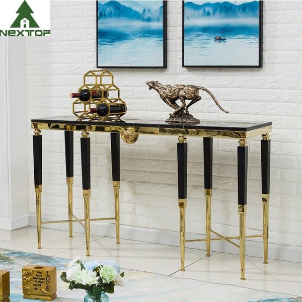 Tabela decorativa de mármore de aço inoxidável da entrada do console do ouro moderno da mobília do hotel de luxo