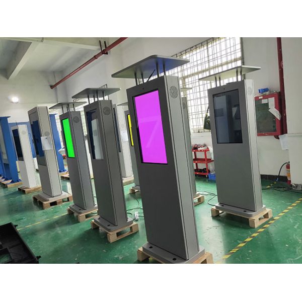 32-inch vertical outdoor lcd kiosk, waterproof and sunproof advertising machine with canopy