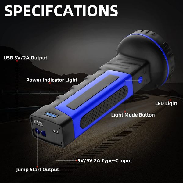 A30 16800mAh Pocket Jump Starter Kit Emergency Tools With LED Torch