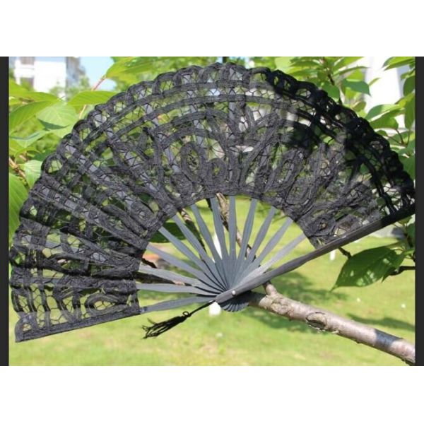 [I AM YOUR FANS] Handmade 100% Cotton 27cm 23cm 13 Colors Ivory Lace Hand Fan Wedding Favors