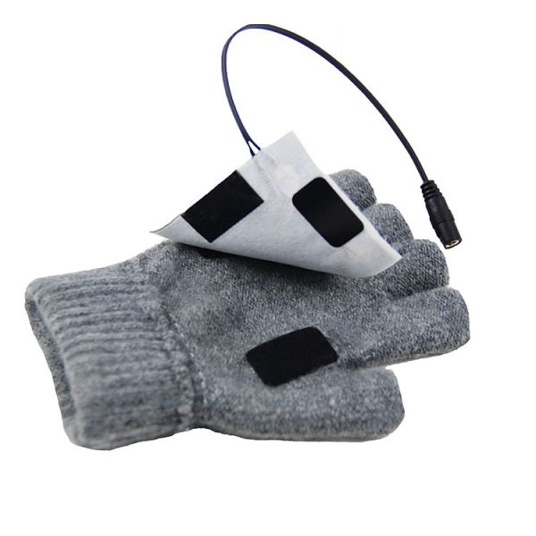 Women Men Electric Heating Gloves USB Thermal Grey Gloves For Sports Skiing