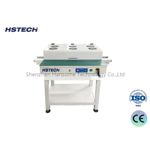 Stainless Steel Manual Hand Crank ESD Belt LED Button Width Adjustment PCB Transporting Conveyor