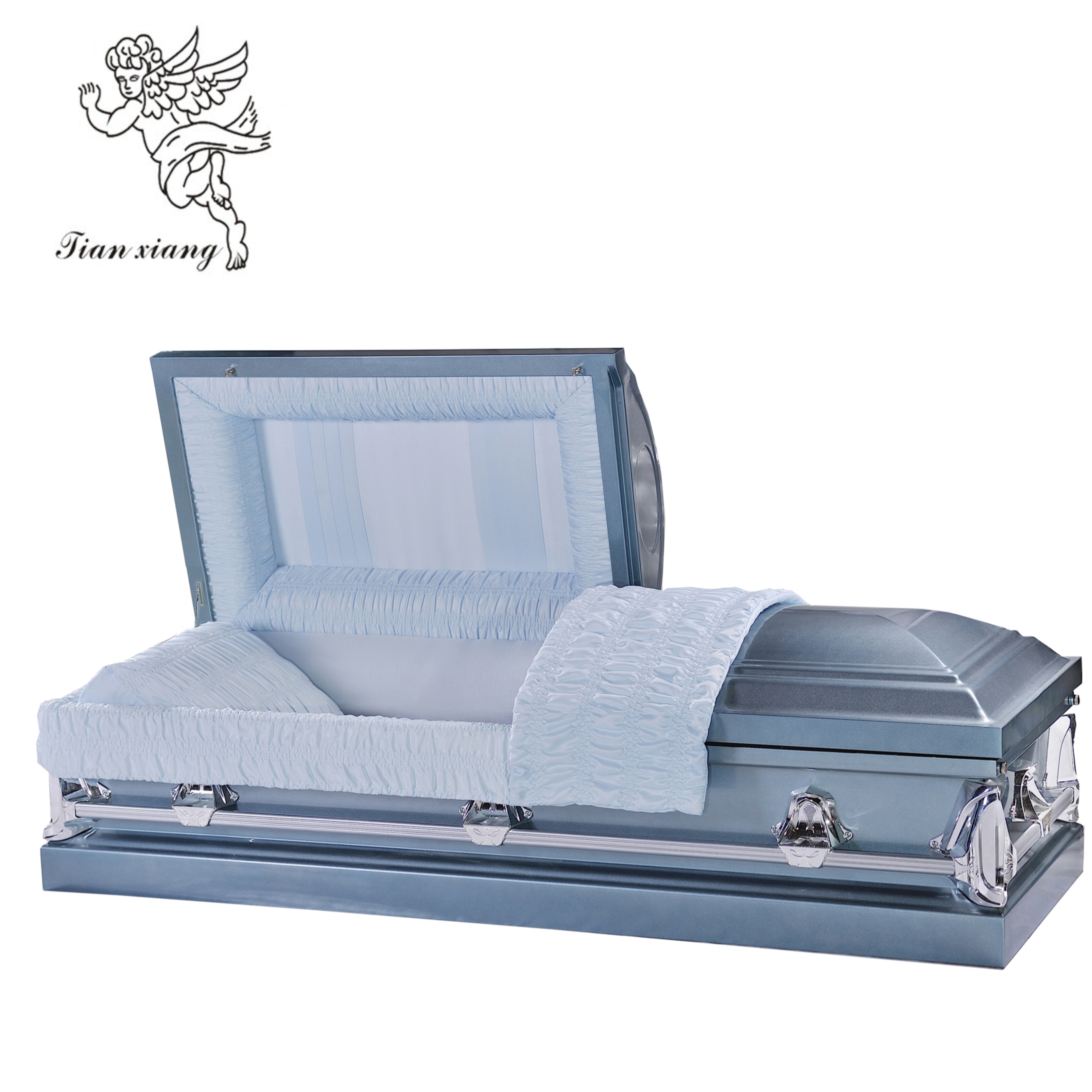 Reliable Half Couch Metal Casket  For Funeral And Obsequies