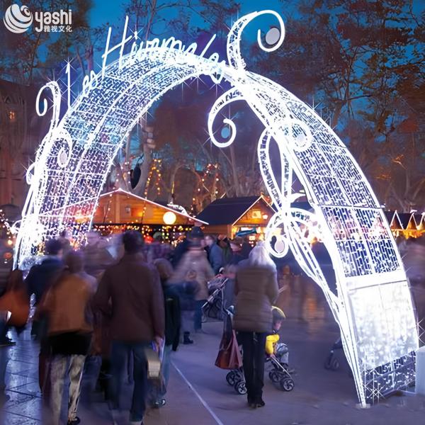 Large Handmade Wire LED Arch Gate for Shopping Mall and Festival Decorations
