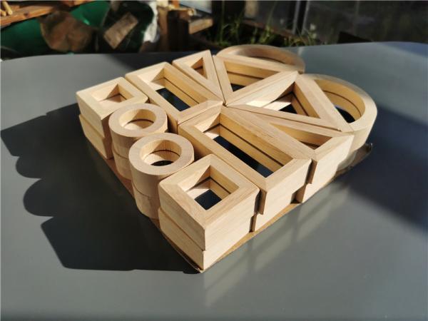 Kids Montessori Wooden Toy Sensory Rainbow Mirror Blocks Solid Rubber Wood Stacking Acrylic Buliding Stacker Educational