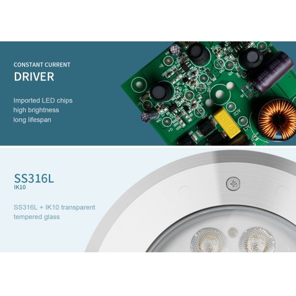 Свет земли СИД СИД подводный светлый SS316L 380LM SMD3535 DMX512 водоустойчивый