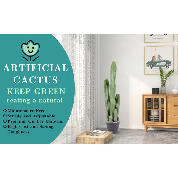 Artificial Succulent Plants - Realistic Artificial Flowering Cactus, Fake Succulent Plant Decor for Home Office