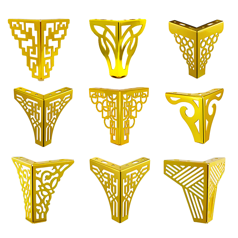 High-quality Luxury Triangular Sofa Accessories Furniture Hardware Chrome Metal Sofa Legs Gold Furniture Support Foot Fittings